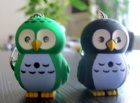 YL-K119 classical owl LED keychain with sound