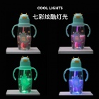 YL-T1402 colorful bright children bottle ,LED light children straw bottle ,student water bottle ,ox shape flash light water bottle