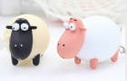 YL-k171 sheep shape LED keychain with sound
