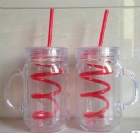 YL-T830 Double beer mug / straw mug /starbuck coffee mug