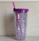 YL-T834 Double suction mug/starbuck mug/ mug with straw